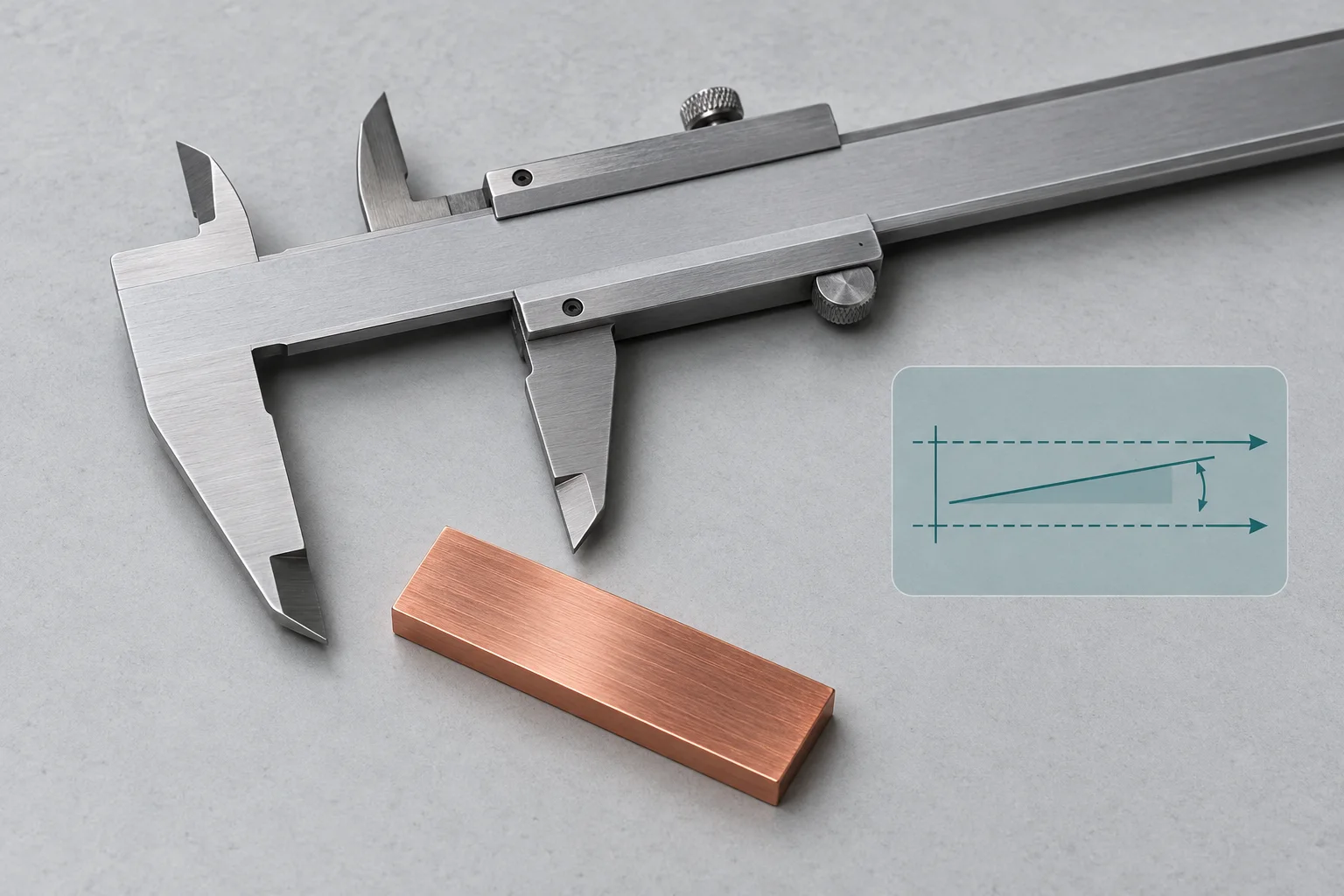 PCB Copper Busbar Caliper Jaw Position and Abbe Error