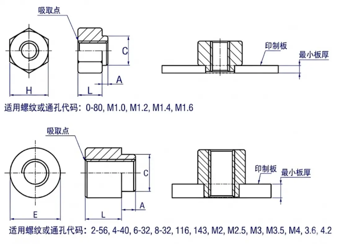 贴片螺母使用示意